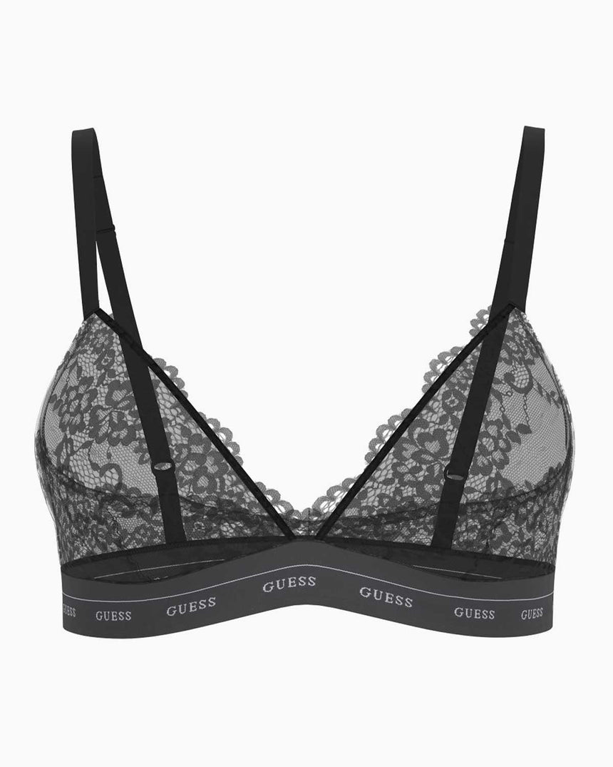 Guess Jane Triangle Logolu Bralet Jet Black