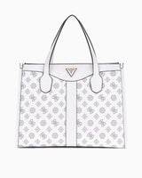 Guess Silvana Logo Desenli Tote El Çantası White Logo