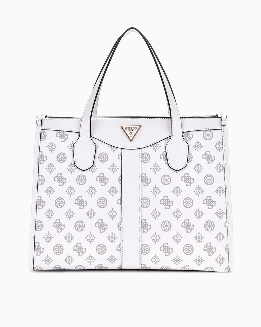 Guess Silvana Logo Desenli Tote El Çantası White Logo