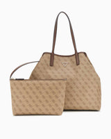 Guess Victtoria Large Monogram Omuz Çantası Latte Logo / Brown