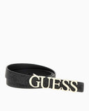 Guess Eco Erico Monogram Baskılı Kemer Coal Logo