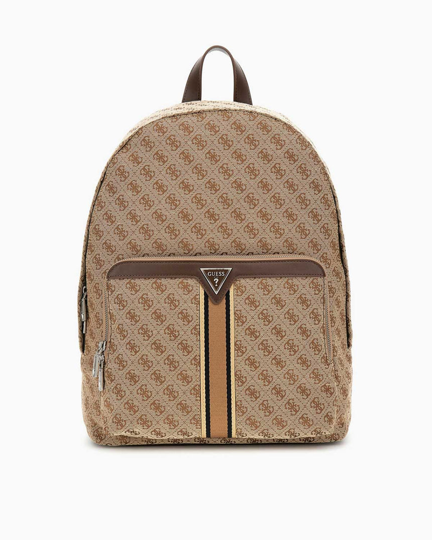 Guess Milano Compact Monogram Logolu Sırt Çantası Beige / Brown