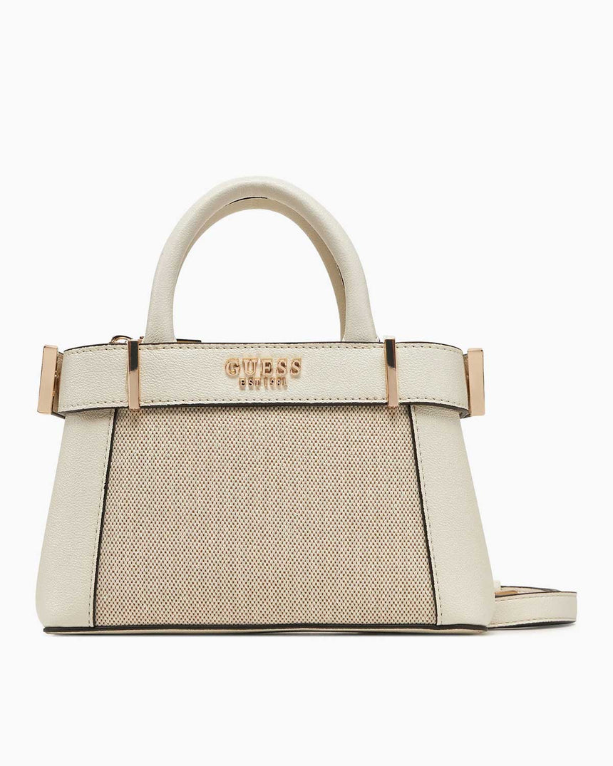 Guess Anadela Satchel Mini El Çantası Natural/Off White