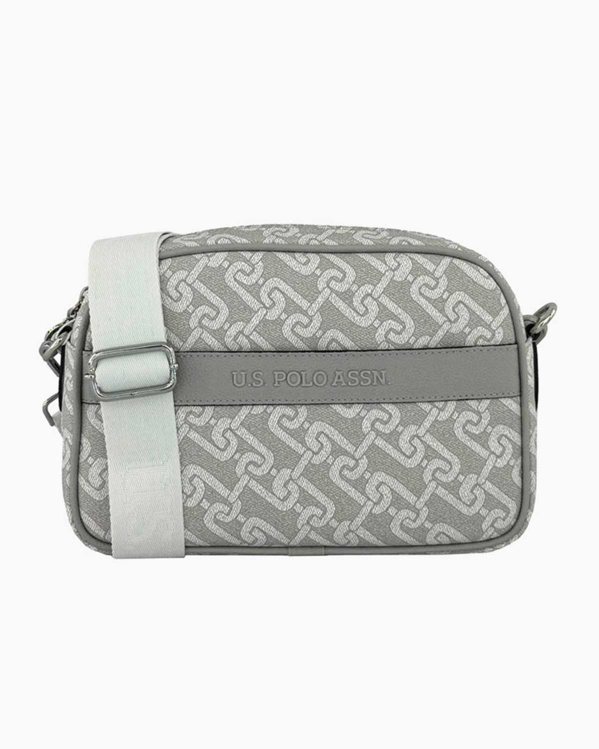 Us Polo Assn Mini Cüzdan Detaylı Çapraz Askılı Çanta Beyaz - Gri