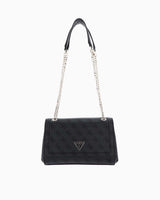 Guess Noelle Convertible Satchel Çapraz Askılı Çanta Coal Logo