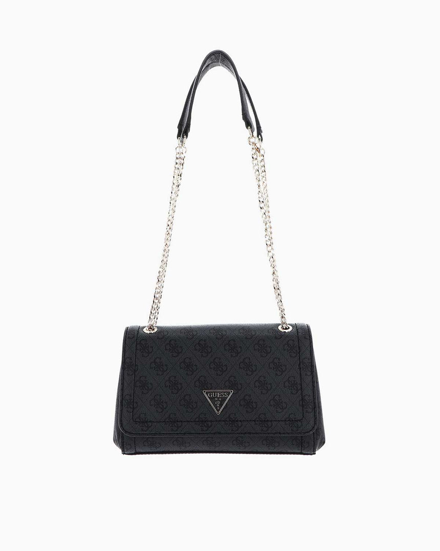 Guess Noelle Convertible Satchel Çapraz Askılı Çanta Coal Logo