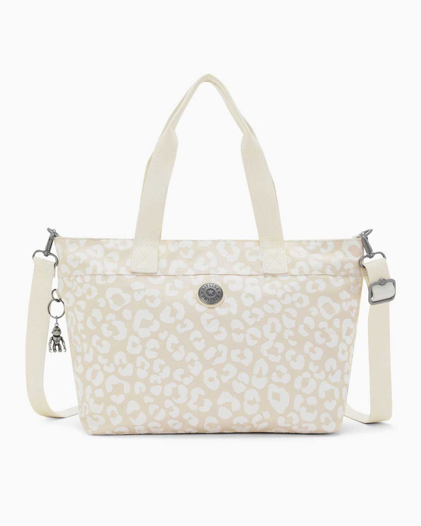 Kipling Colissa S Elevated Jacquard Omuz Çantası White Cheetah