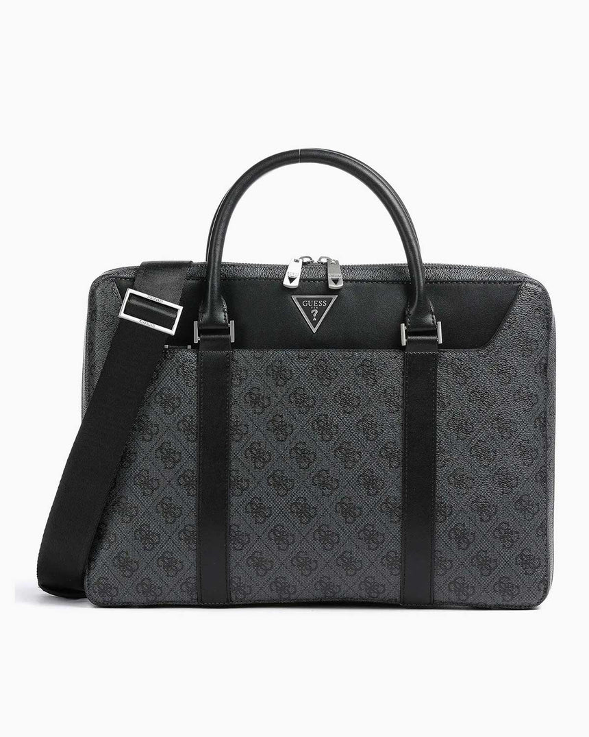 Guess Monogram Baskılı Evrak Çantası Black