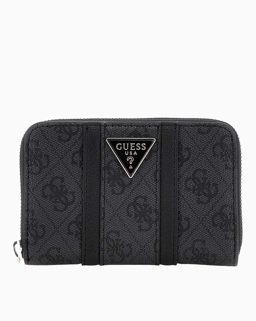 Guess Noreen Slg Medium Monogram Desenli Cüzdan Coal Logo