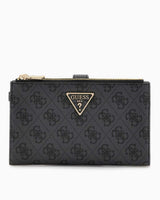 Guess Access Çift Fermuarlı Organizer Kadın Cüzdan Coal Logo
