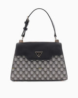 Guess Wave Handle Flap Logolu El Çantasıı Black Logo