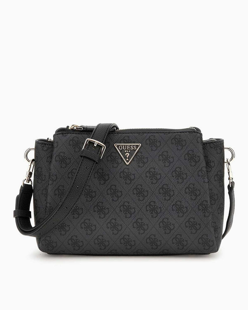 Guess Noelle Compartment Crossbody Çapraz Askılı Çanta Coal Logo