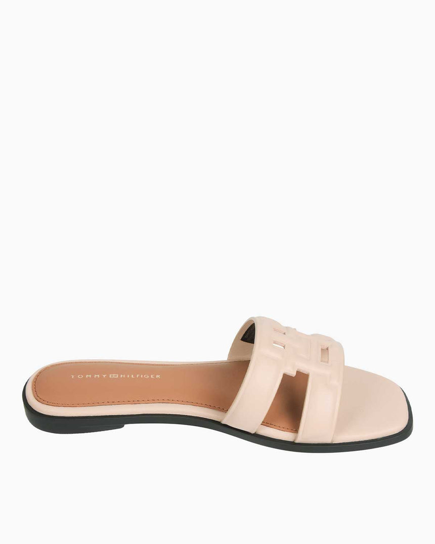 Tommy Hilfiger Logo Strap Mule Flat Sandalet Misty Blush