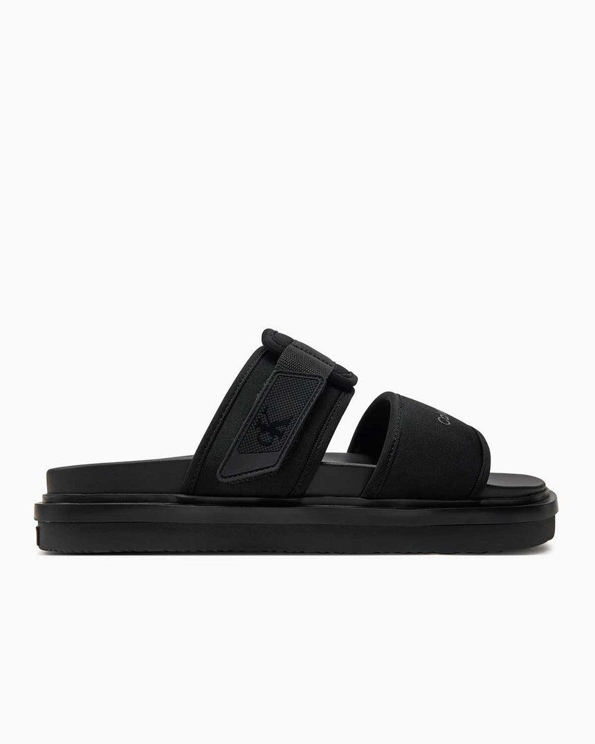 Calvin Klein Double Bar Logolu Sandalet Triple Black