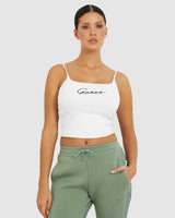 Guess Signature Ön LogoLu Atlet Pure White