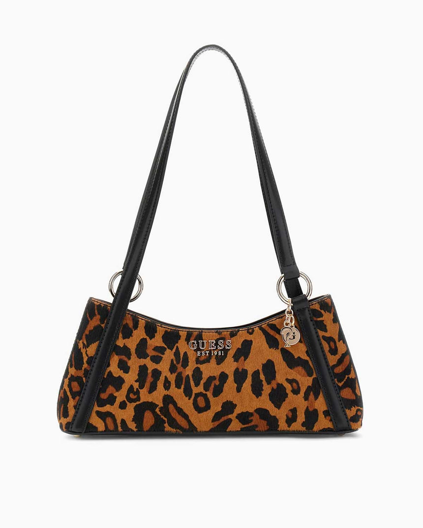 Guess Domitilla Kadın Deri Omuz Çantası Leopard