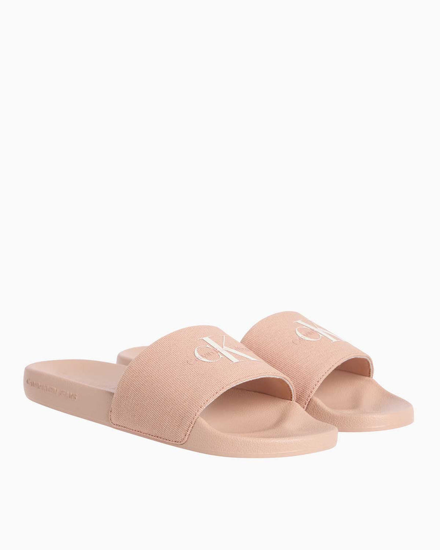 Calvin Klein Slide Monogram Flip Flops Terlik Triple Dusty Coral