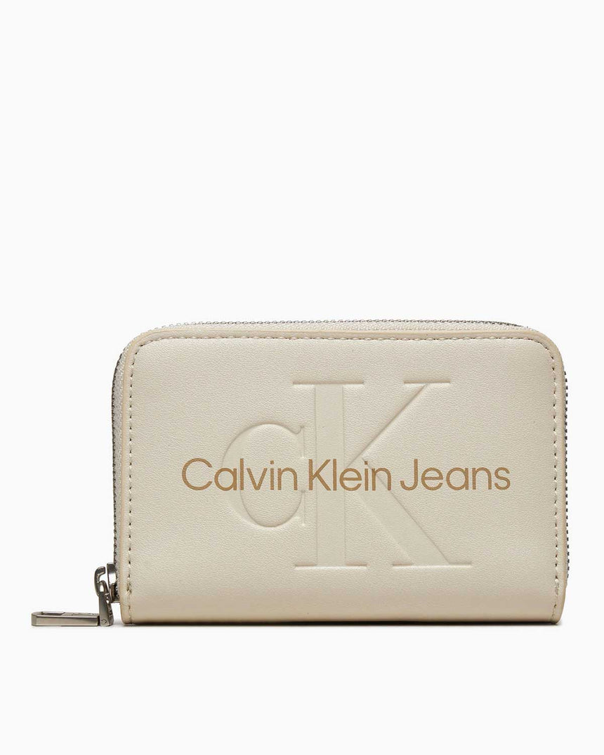 Calvin Klein Sculpted Zip Around Mono Cüzdan Beige