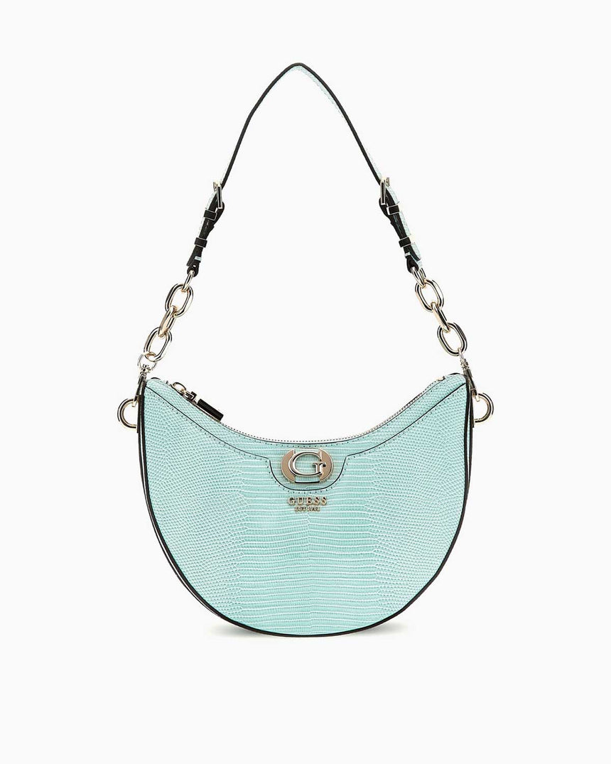 Guess Orlina Society Zincir Detaylı Omuz Çantası Aqua Marine