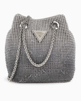 Guess Zalina Pouch Gümüş Taş Detaylı Omuz Çantası Silver