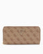 Guess Access Laurel II Büyük Boy Fermuarlı Kadın Cüzdan Latte Logo