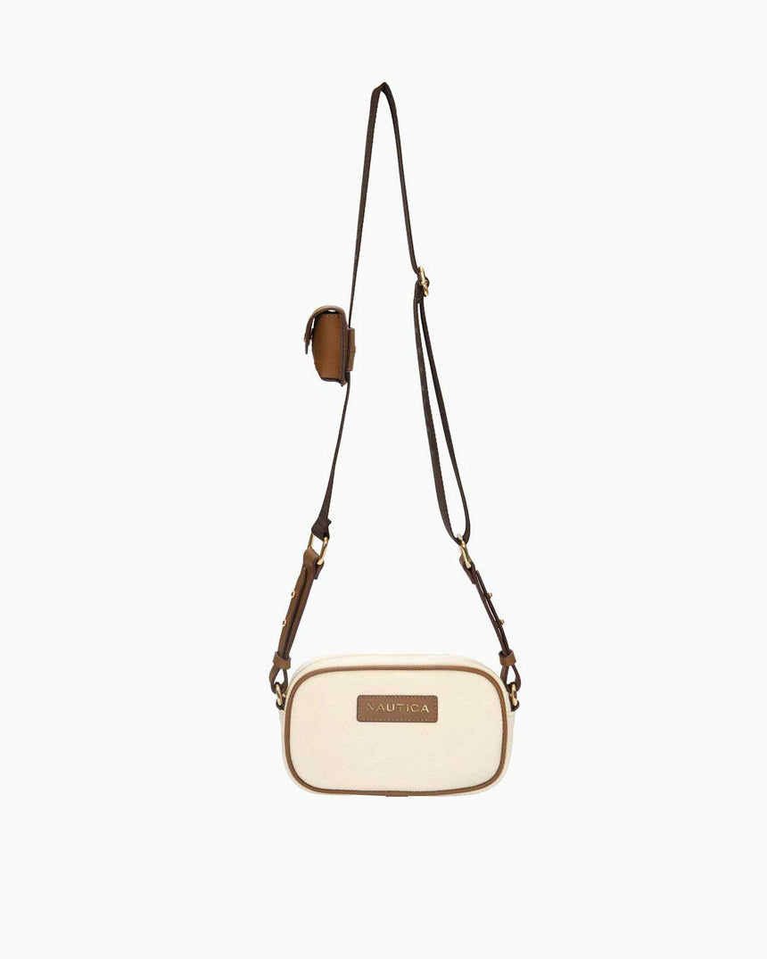 Nautica Mini Cüzdanlı Çapraz Askılı Çanta Bej - Taba