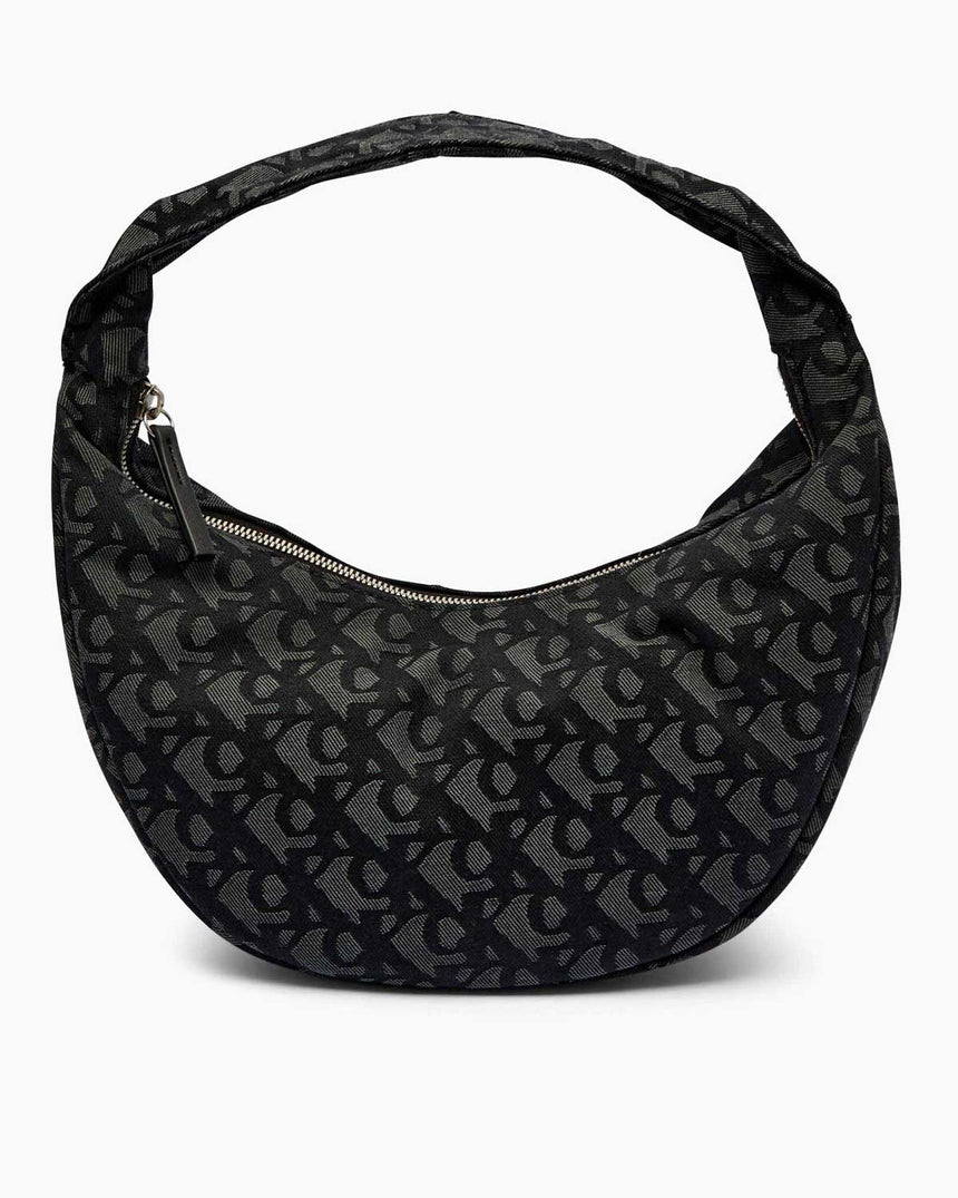 Calvin Klein Monogram Desenli Sıkıştırılmış Kadın Omuz Çantası Black