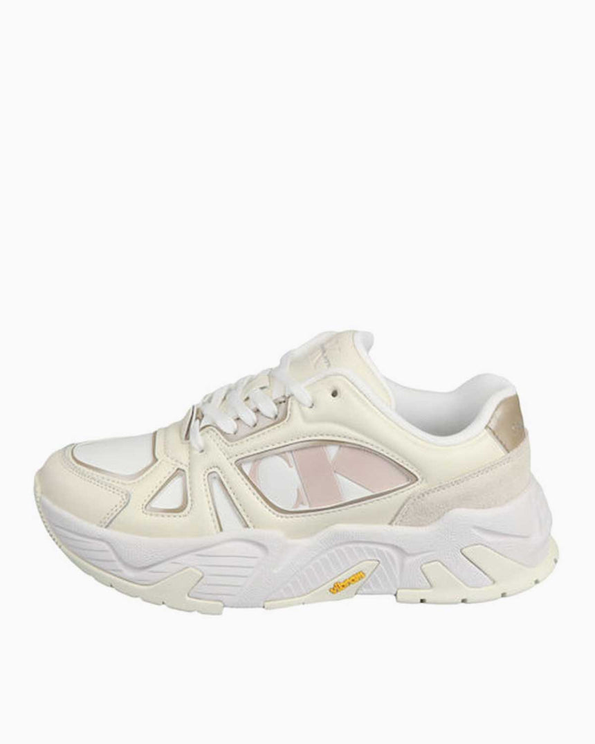Calvin Klein Chunky Runner Vibram Low Top Sneakers Bright White/Travertine/W Pink