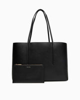 Calvin Klein Foıl Logo Kadın Tote W/Pouch Çanta Black/Toasted Coconut