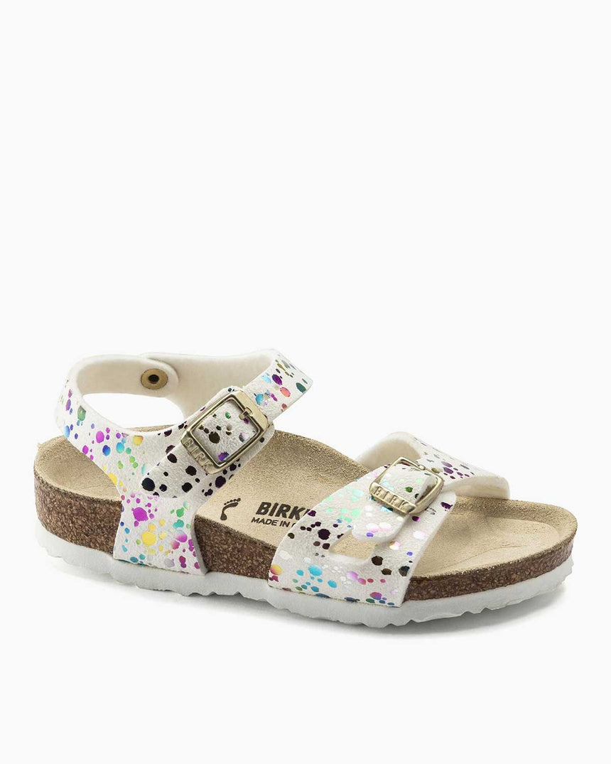 Birkenstock Rio Kids MF Kız Çocuk Terliği Confetti White Pop