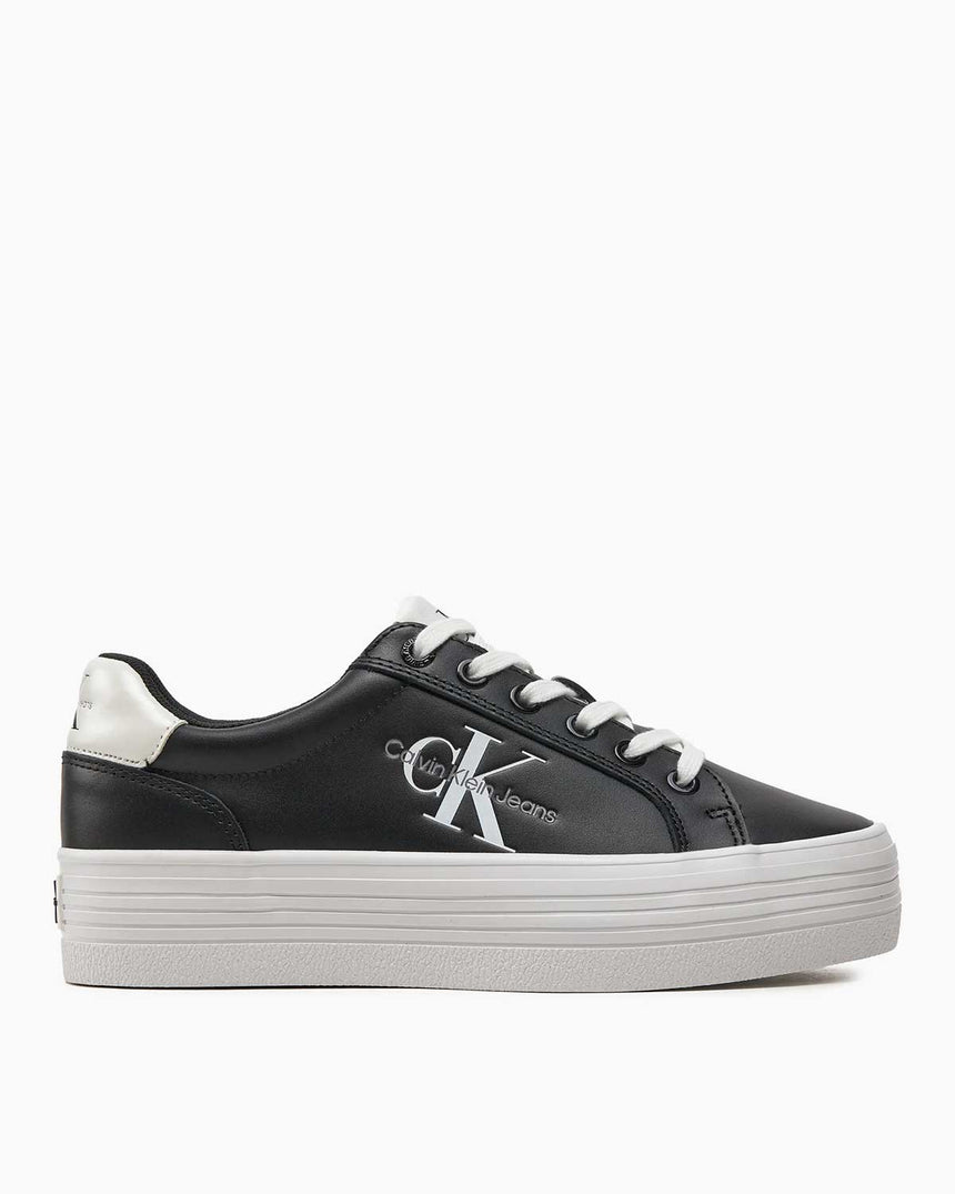 Calvin Klein Flatform Lace Up Sneakers Black/Bright White