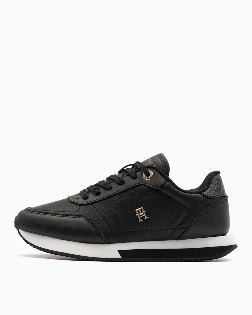 Tommy Hilfiger Elevated Essent Runner Monogram Kadın Sneaker Black
