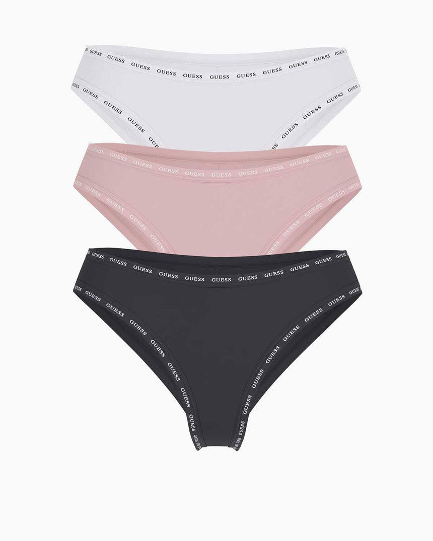 Guess 3Pack Basic Brazilian Külot Pink White Black Com