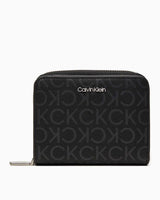 Calvin Klein Must Zip Around Monogram Baskılı Cüzdan Black Monogram