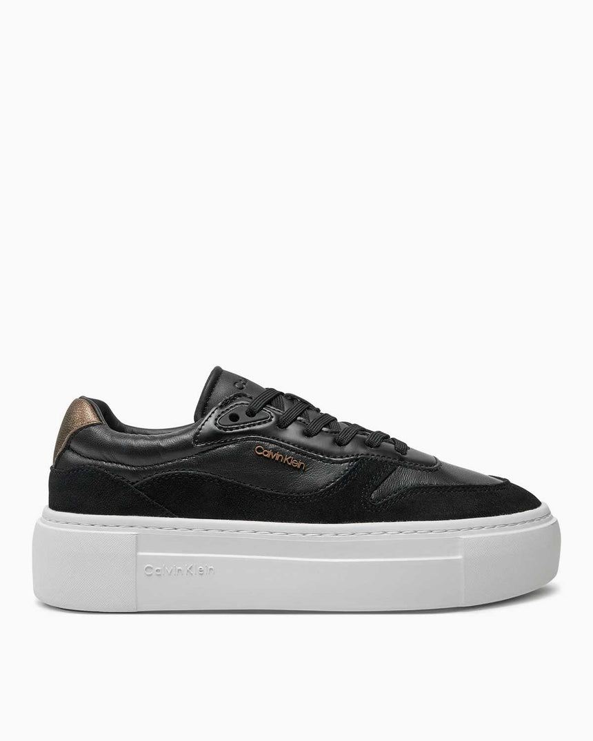 Calvin Klein FF Cupsole Lace Up W/Ml Mix M Kadın Sneaker Black/Metal Bronze