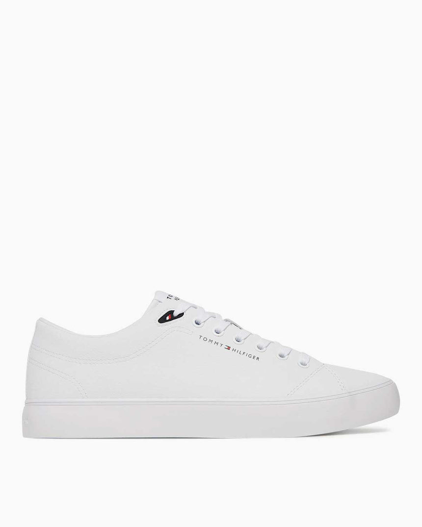 Tommy Hilfiger Düşük Bilek Güçlendirilmiş Deri Erkek Sneaker White
