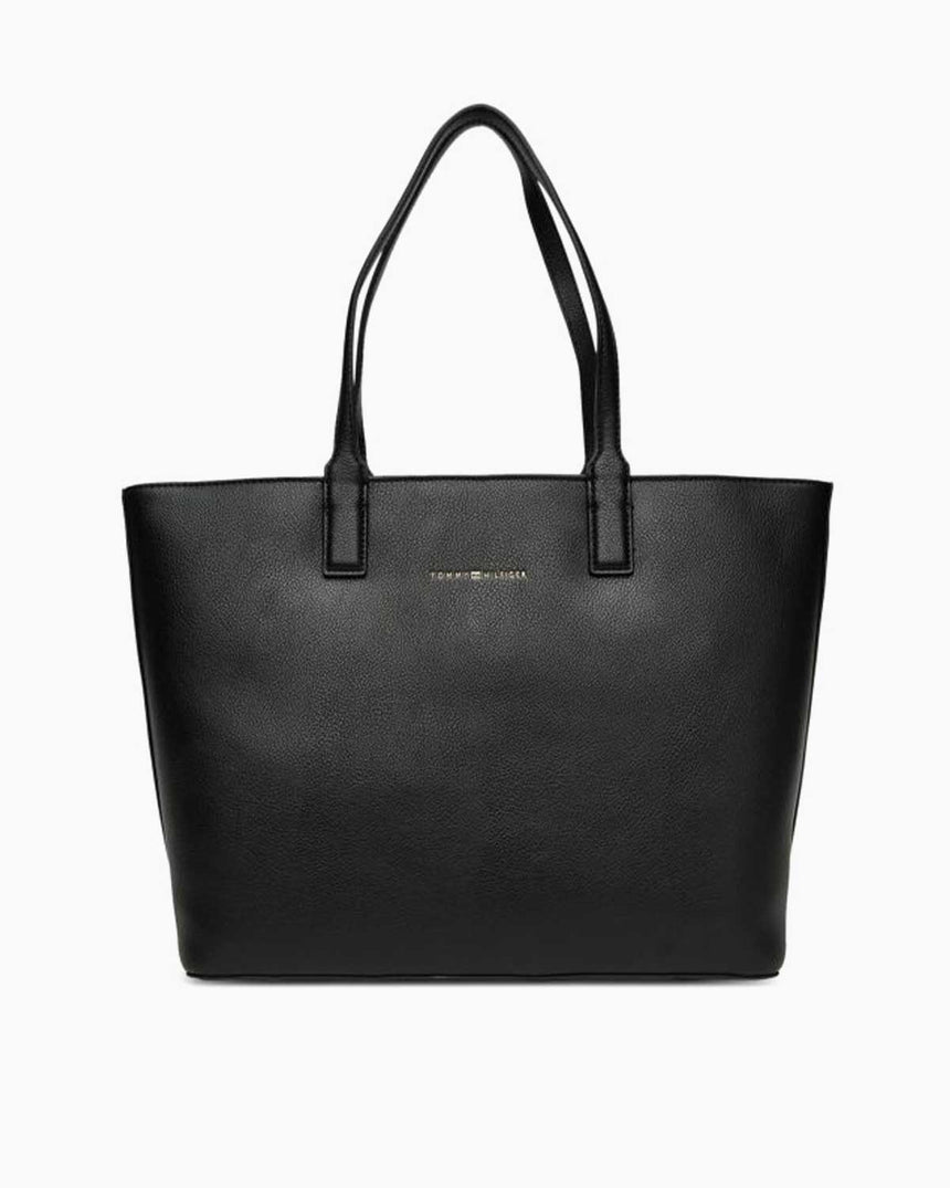Tommy Hilfiger Logo Bantlı Kadın Tote Çanta Black