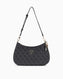 Guess Noelle Top Zip Shoulder Bag Kadın Omuz Çantası Coal Logo