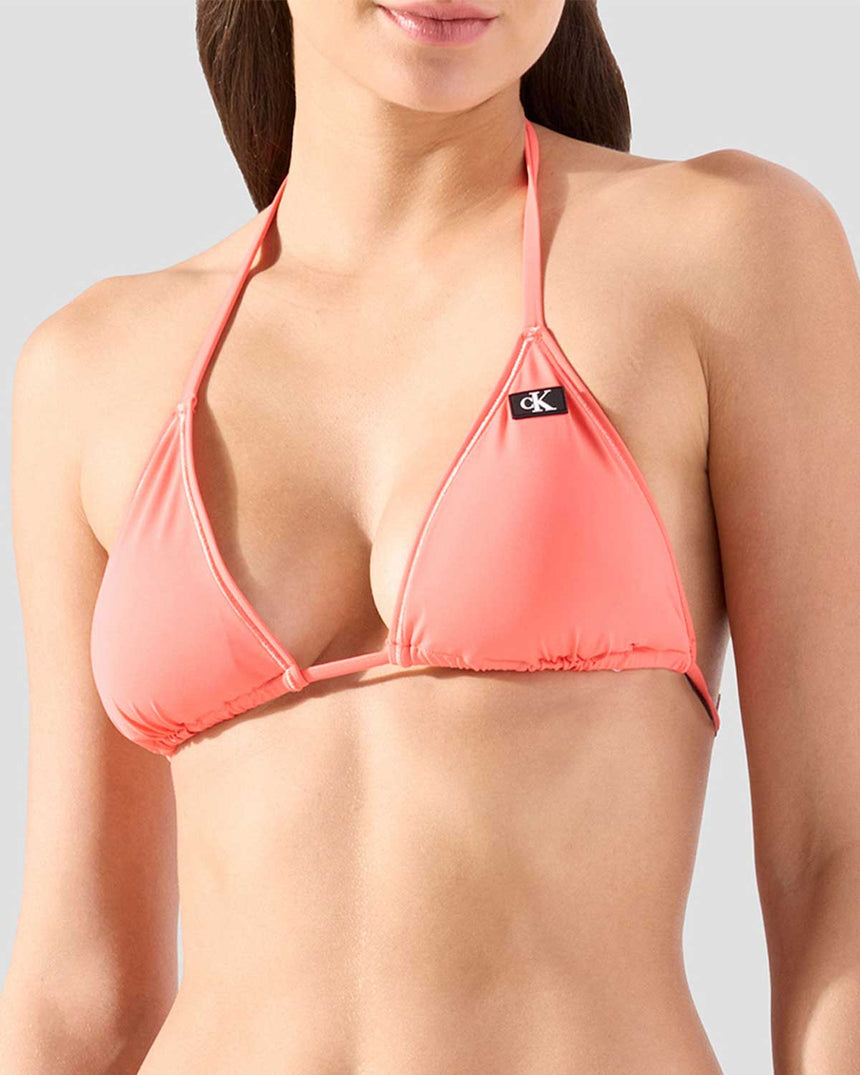 Calvin Klein Triangle Swim Tops Bikini Üstü Dazzling Coral