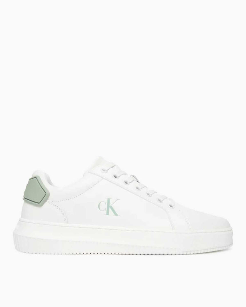 Calvin Klein Malmo Yama Detaylı Topuk Erkek Sneaker Bright White/Silt Green