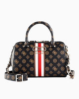 Guess Nelka Box Satchel Speedy El Çantası Mocha Logo