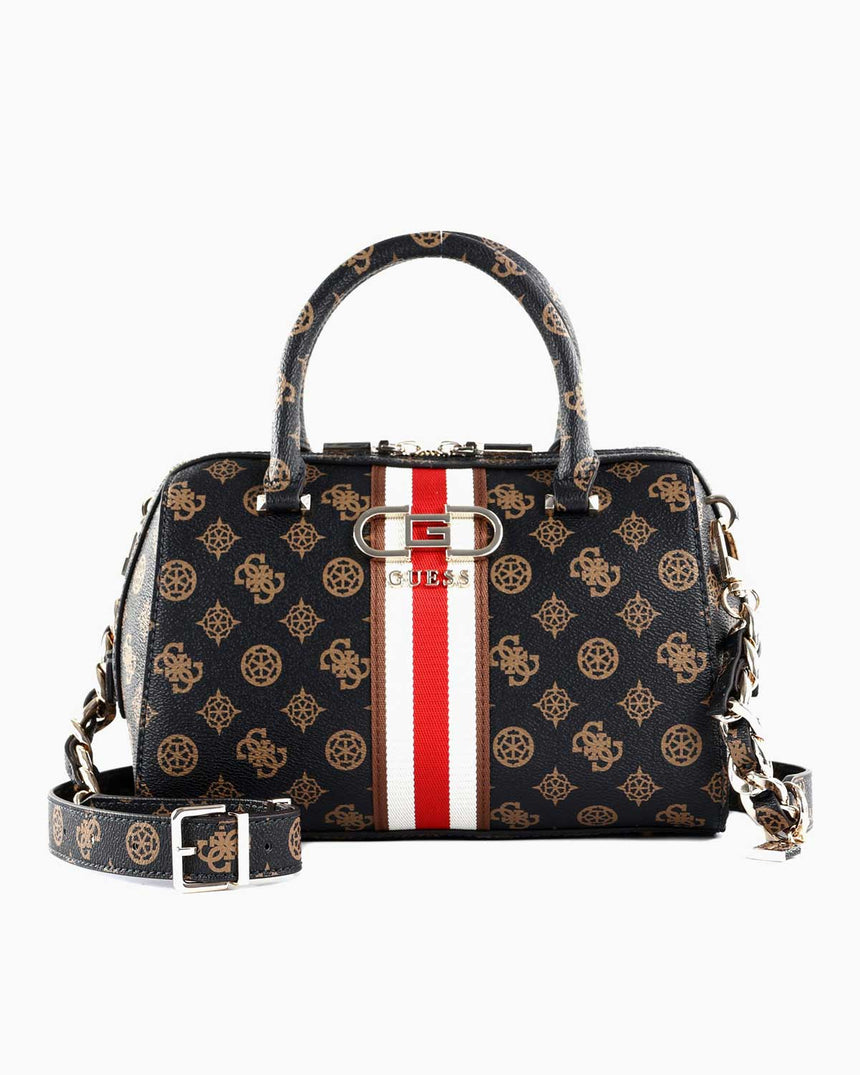 Guess Nelka Box Satchel Speedy El Çantası Mocha Logo