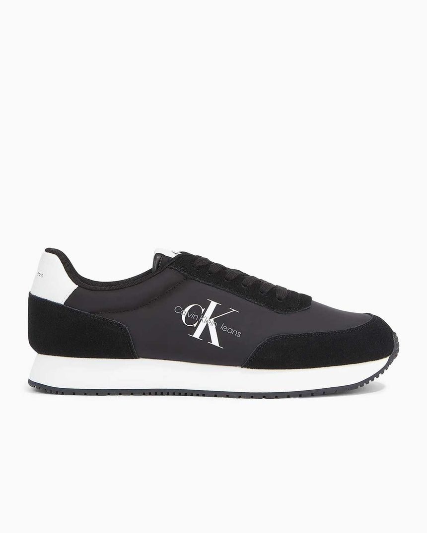 Calvin Klein Retro Runner Low Top Sneakers Black/Bright White