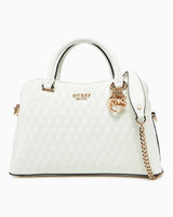 Guess Betula Çift Manyetik Kapaklı Satchel El Çantası White
