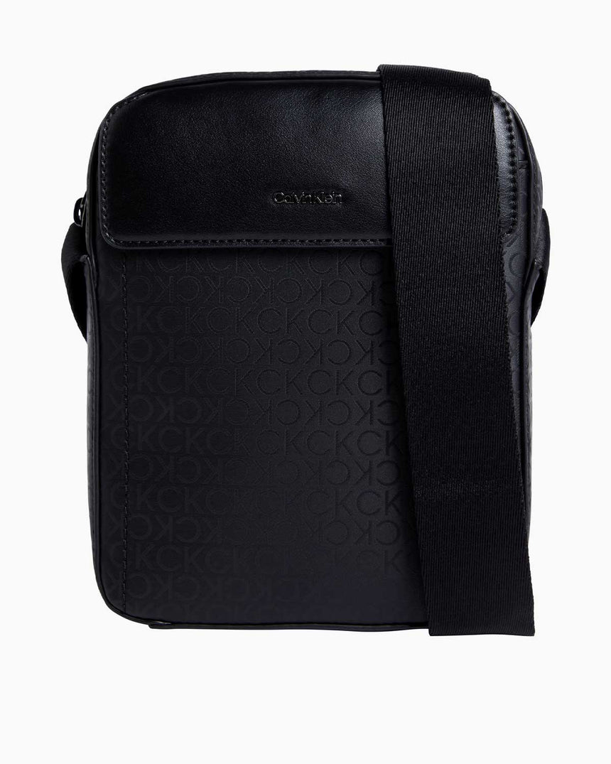 Calvin Klein Sleek Reporter Çapraz Askılı Çanta Black Industrial Mono