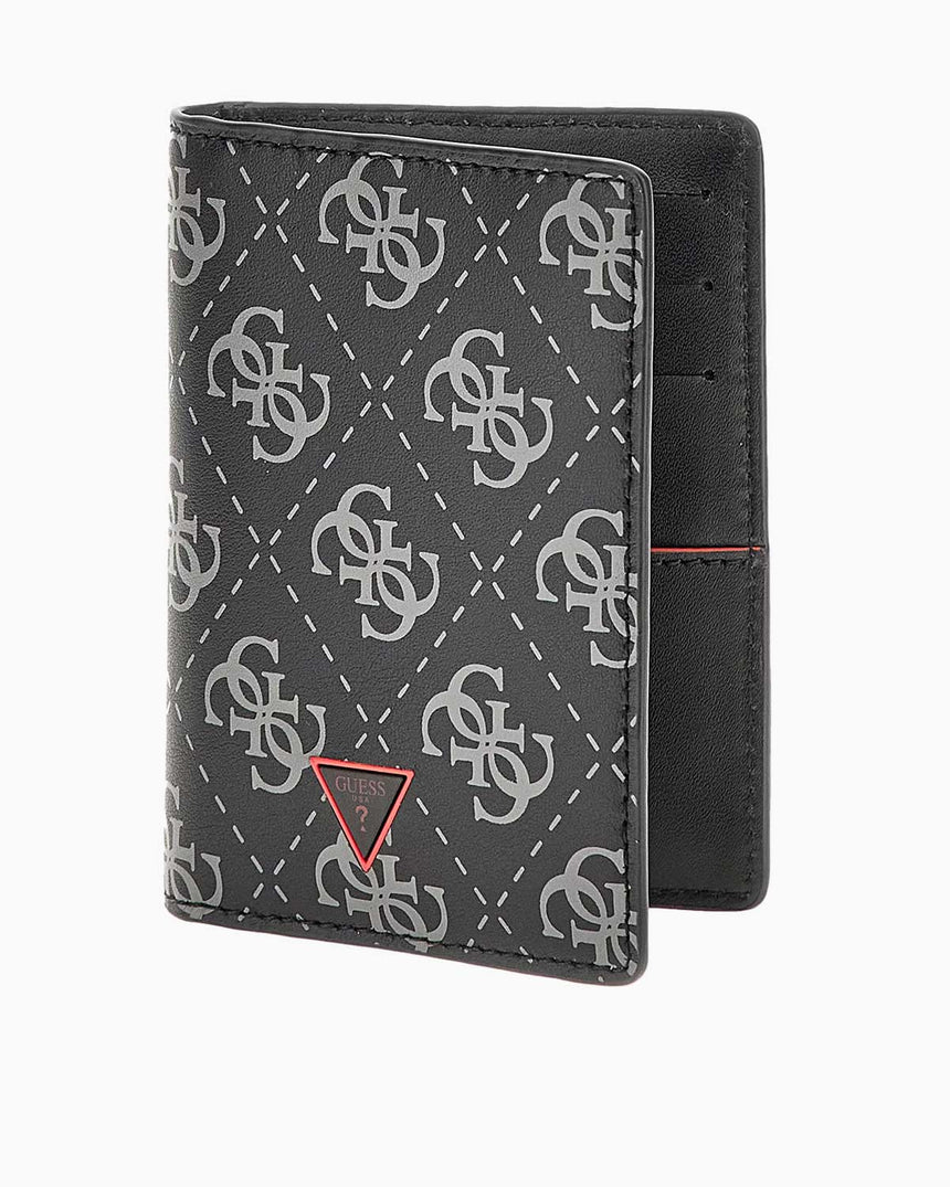 Guess Milano Card Holder Dikey Cüzdan Dark Black