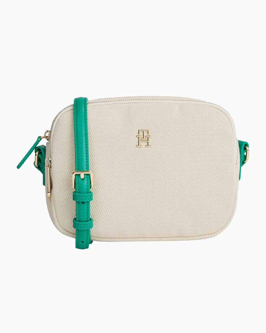 Tommy Hilfiger Poppy Canvas Crossover Çapraz Askılı Çanta Olympic Green/Neutral Canvas