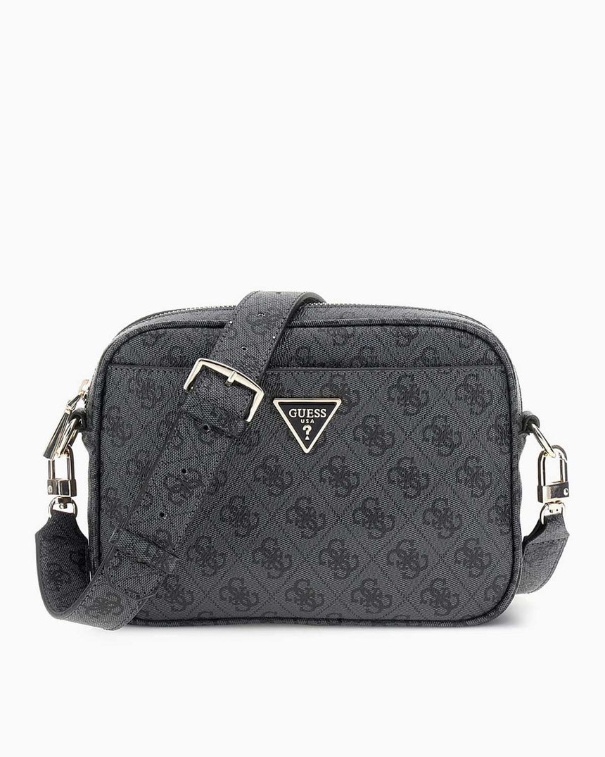 Guess Access Kadın Meridian II Çapraz Askılı Kamera Çantası Coal Logo