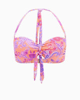 Guess Knotted Bandeau Straplez Bikini Üstü Ethnic Paisley Peach