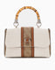 Guess Flap Canvas Small Tote El Çantası Natural / Latte Logo